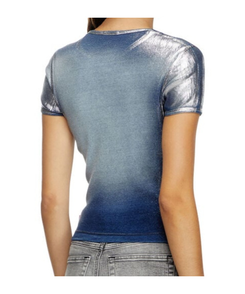 Diesel T-ele-long-q1 T-shirt In Blue