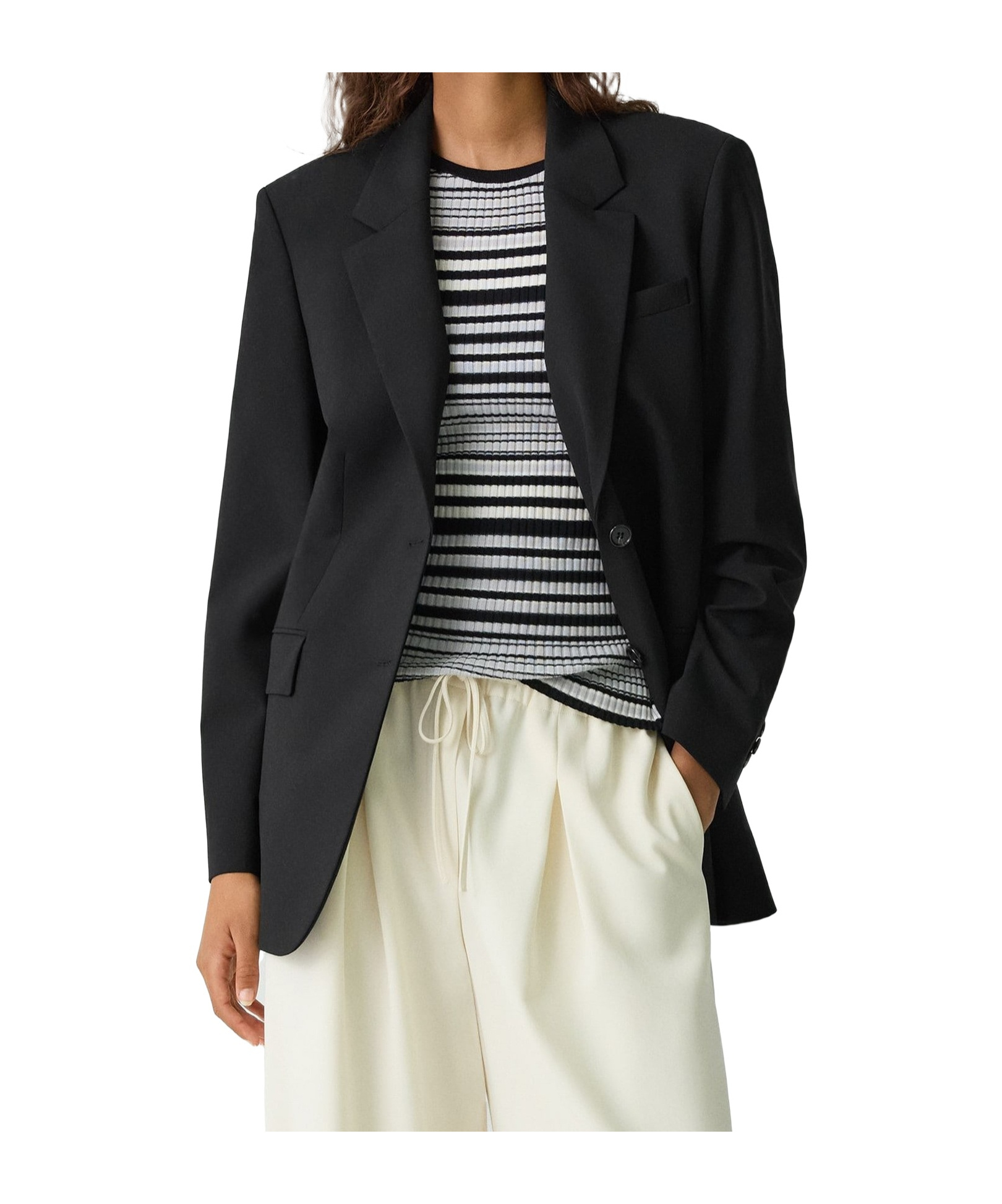 Theory Long-sleeved Suit Coat In Black