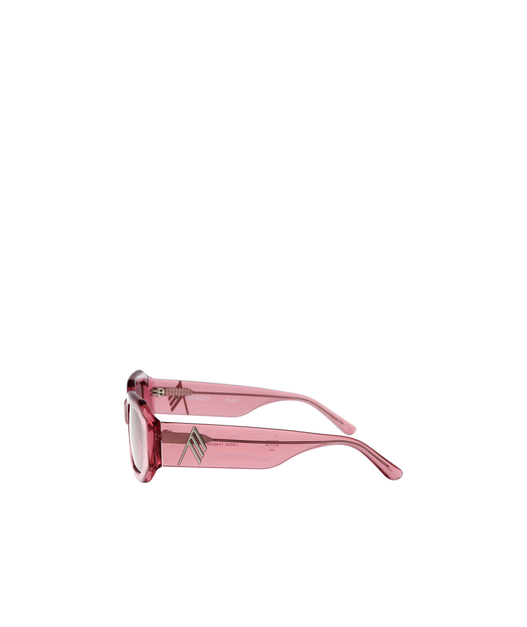 Attico Linda Farrow X The Rectangular-frame Sunglasses In Pink