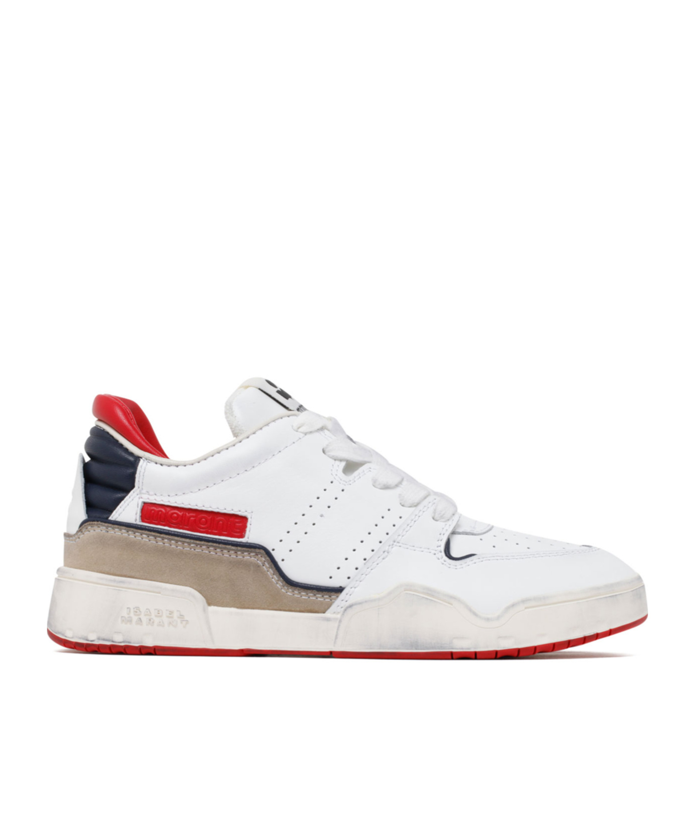 Shop Isabel Marant Logo Embossed Lace-up Sneakers