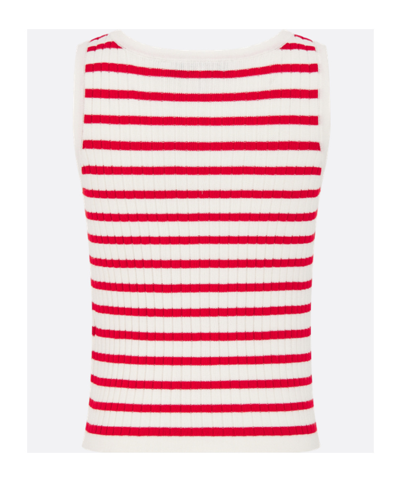 Dior Kids' Tank Top In Ivory White/raspberry Red