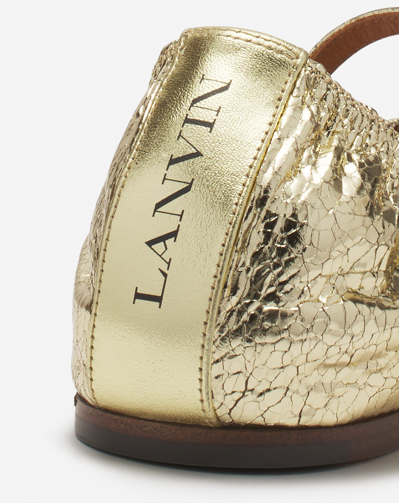 LANVIN LANVIN LOGO-TAG CRACKED BALLERINAS