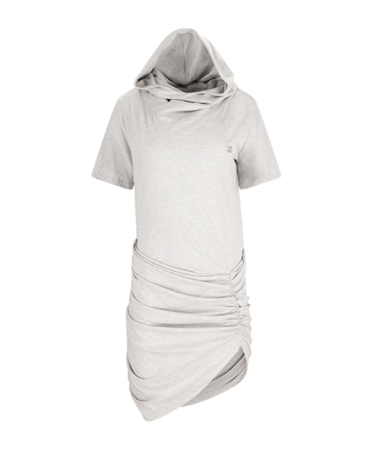 Giuseppe Di Morabito Hooded T-shirt Dress In Gray
