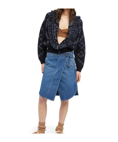 Alanui Fringe Detailing Bomber Jacquard Bandana In Blue
