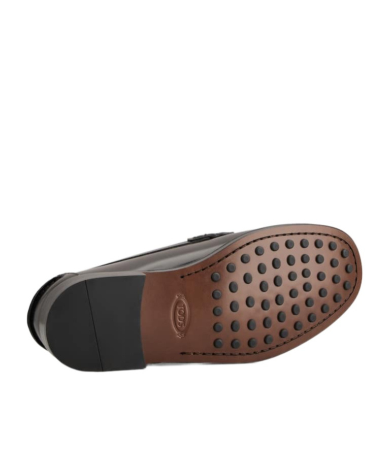 Tod's Round Head Loafer Shoes In Black