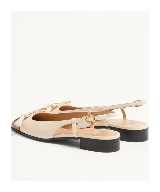 Shop Valentino Valet Du Roi Kid Slingback Ballerina 25mmm In Nude