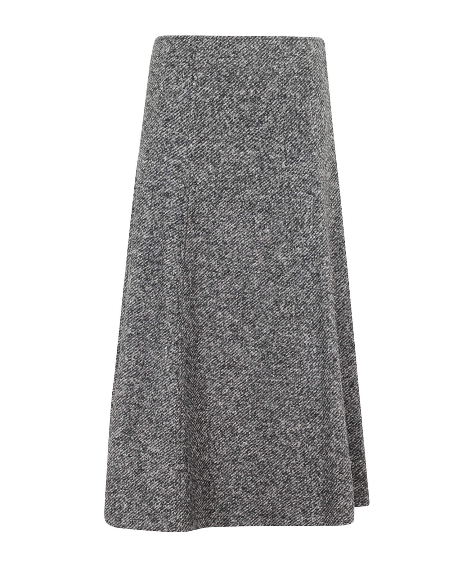 Seventy Flared Midi Skirt With Textured Finish In Gray