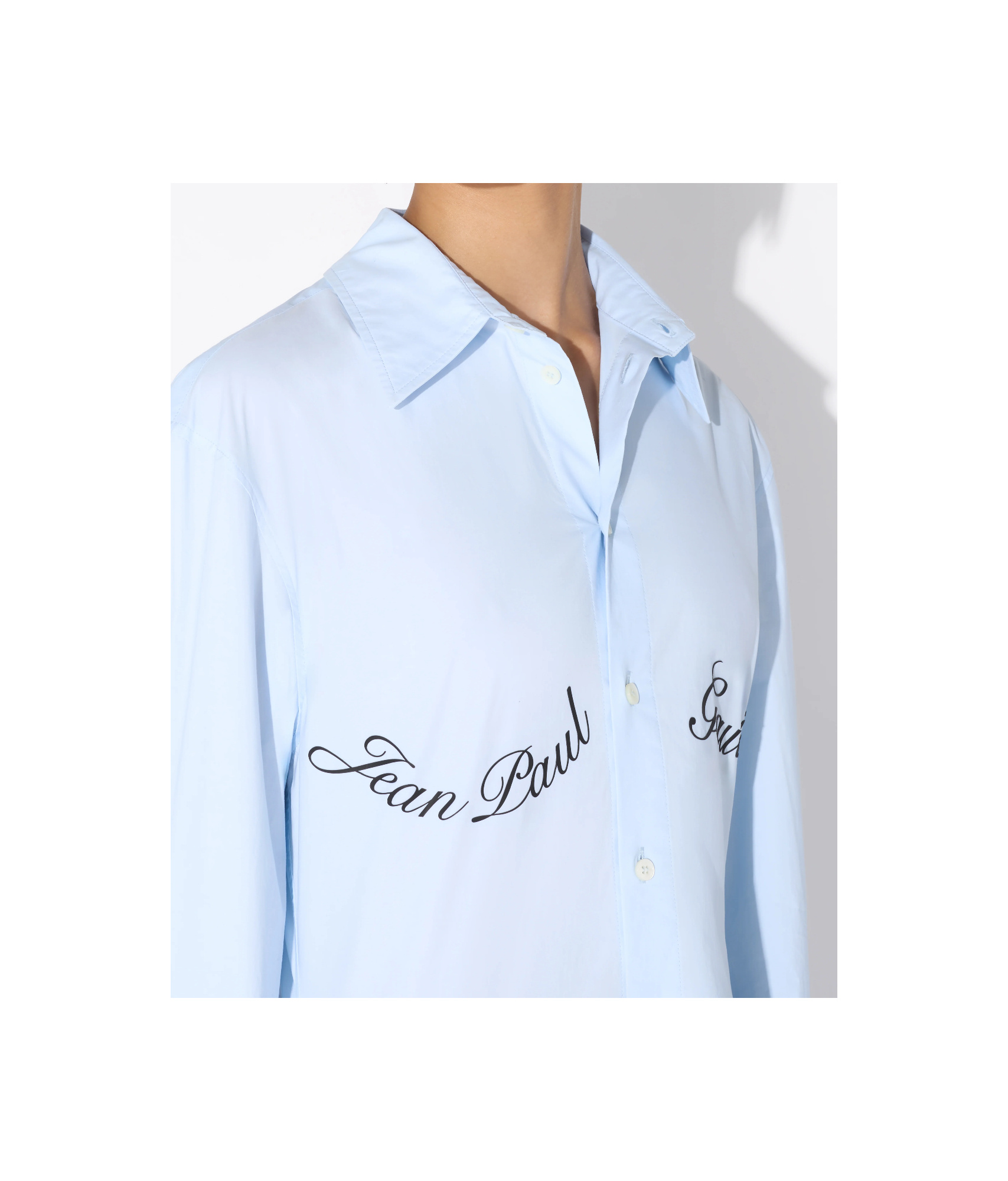 Jean Paul Gaultier Underboob Transfer Print Shirt For Women In Blue