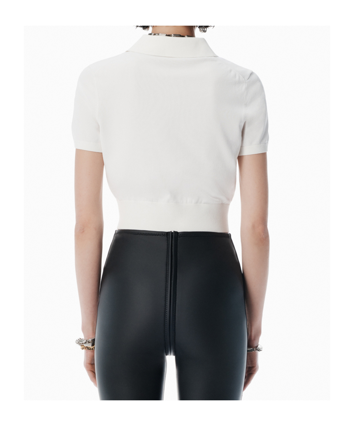 Alexander Wang Button-front Short-sleeve Knit Top In White