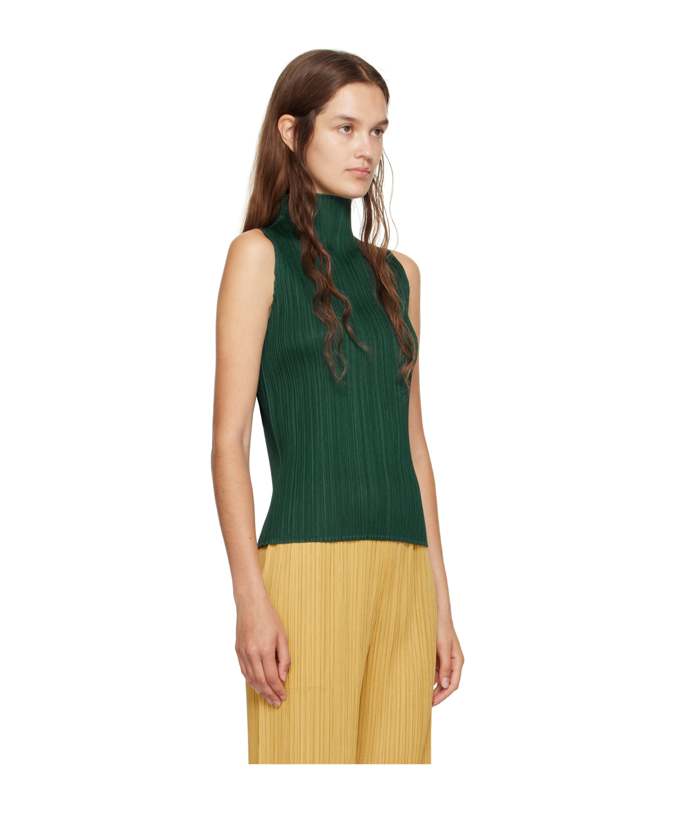 ISSEY MIYAKE PLEATED HIGH-NECK VEST