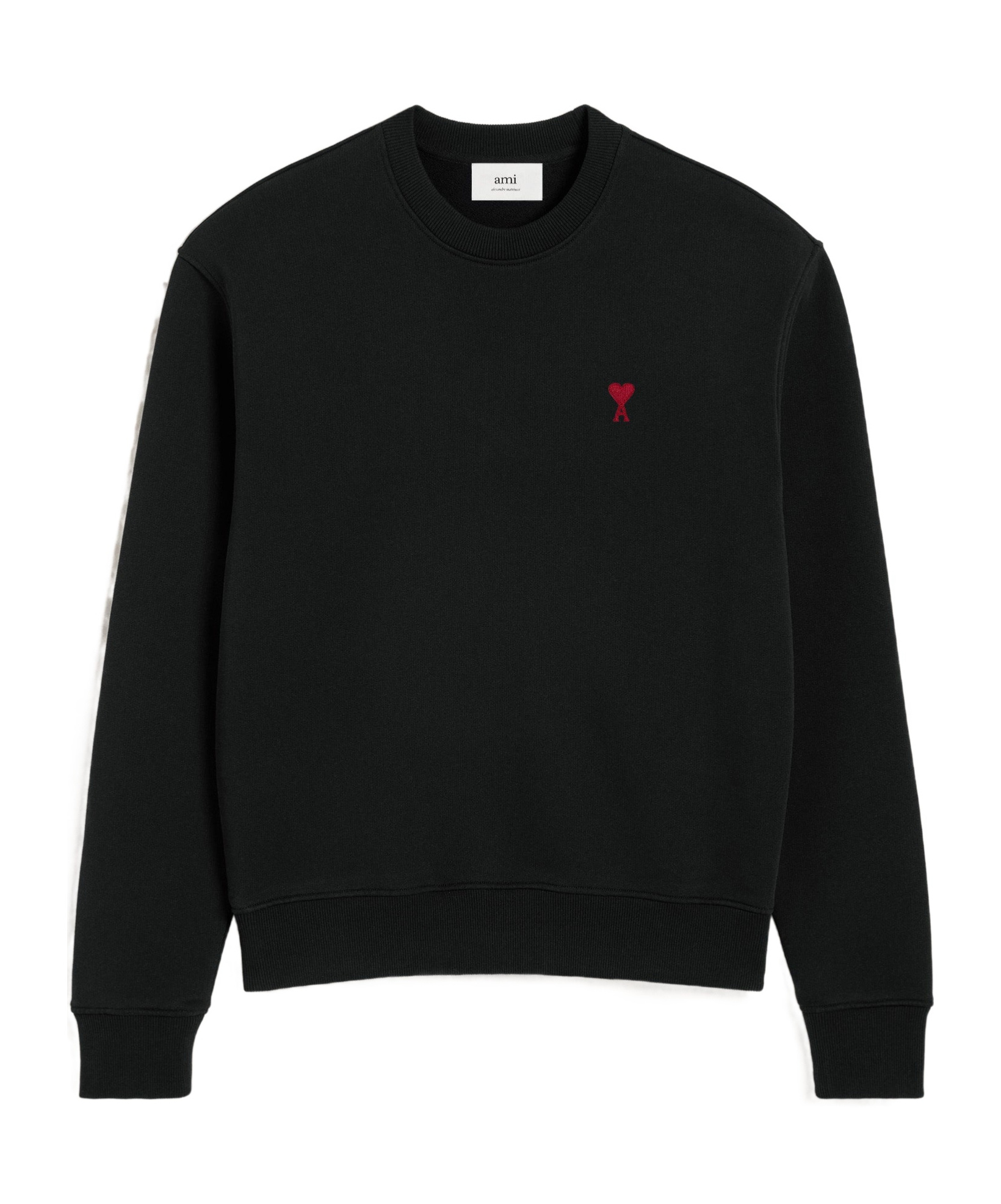Ami Alexandre Mattiussi Crewneck Heart-embroidered Wool Sweater In Blue