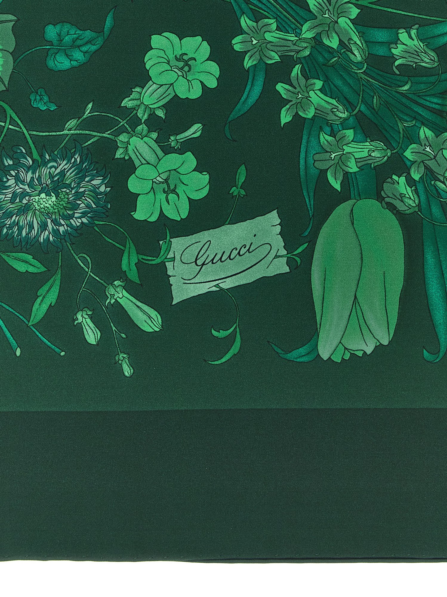 Gucci Pattern Scarf In Green