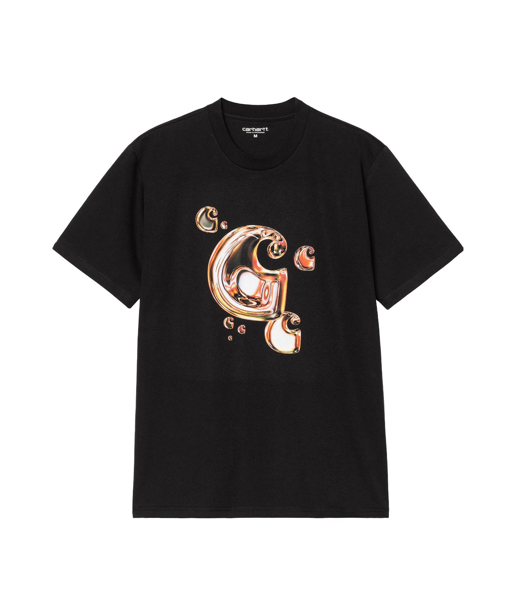 Carhartt Wip S/s Solar Chrome C-logo T-shirt In Black