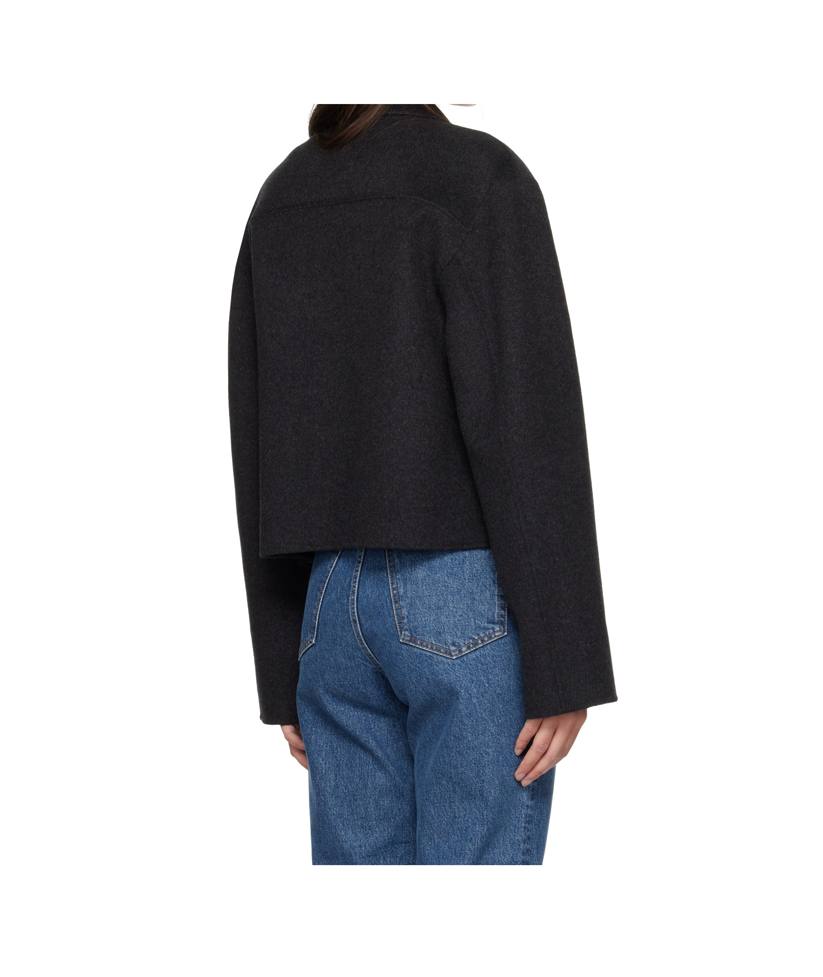 Filippa K Gray Short Wool Cashmere Jacket In Black
