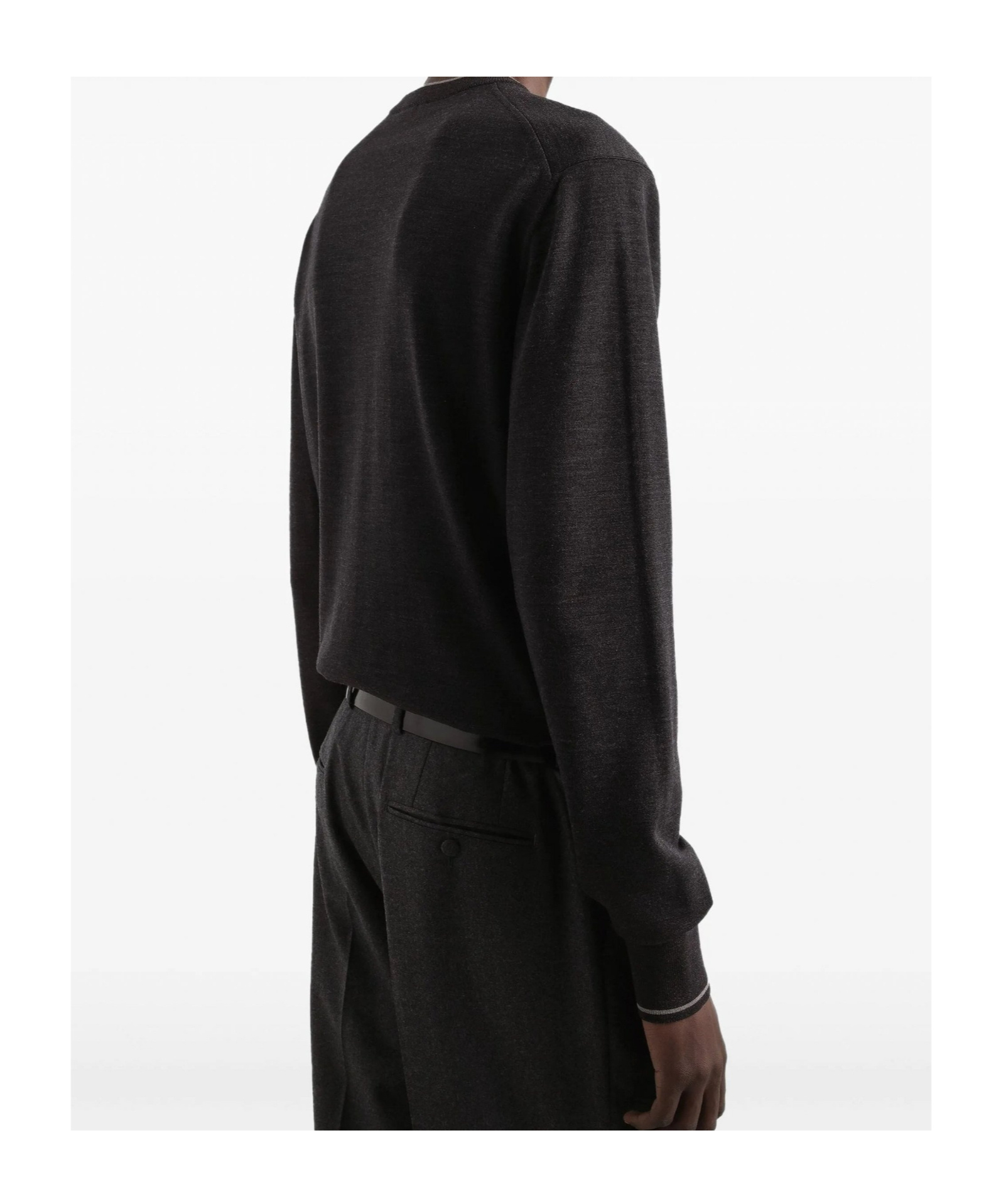 Dolce & Gabbana Crew Neck Sweater With Long Sleeves And Pocket In Black
