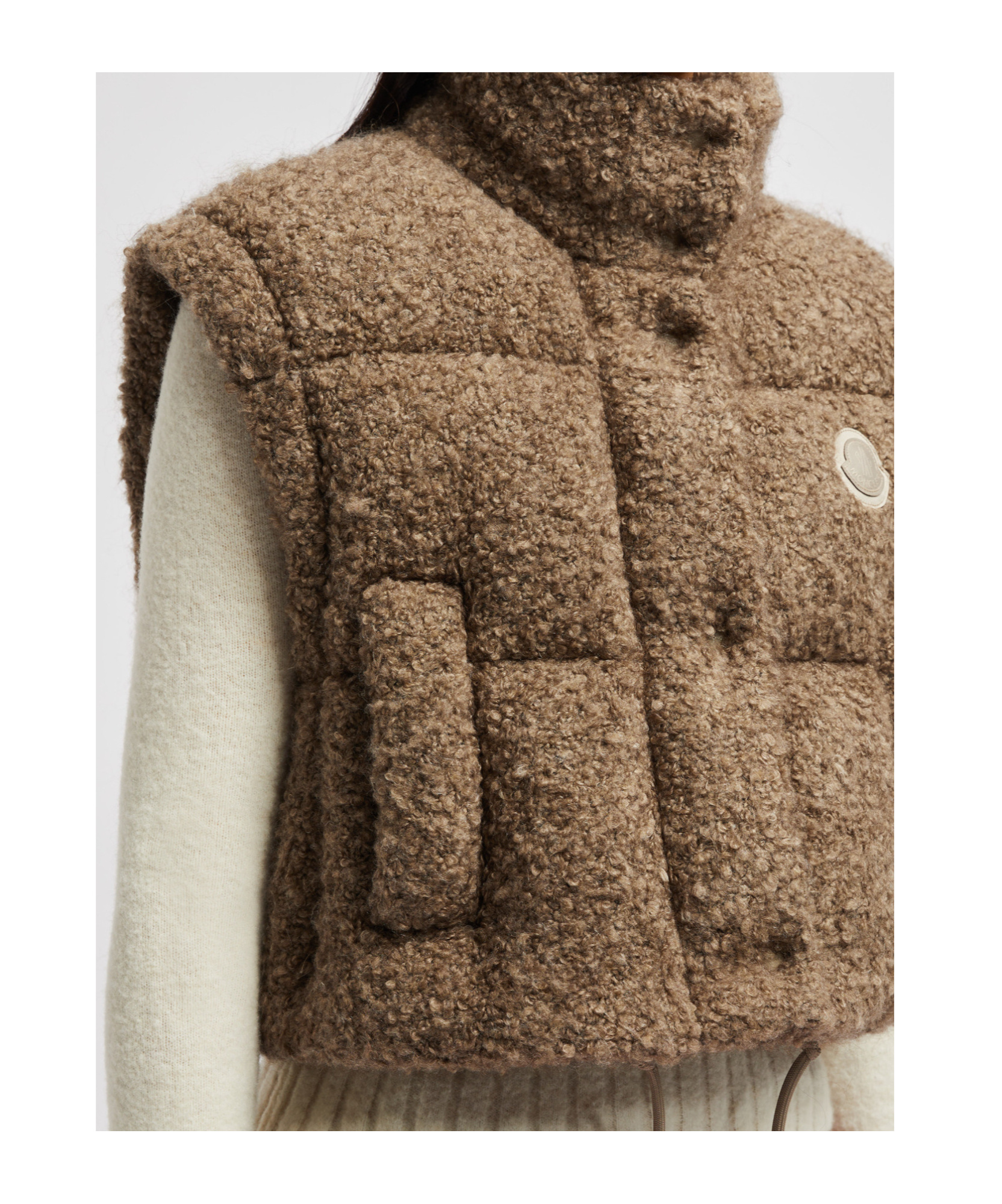Moncler Doudoune En Tweed 2-en-1 Cytinelle In Brown