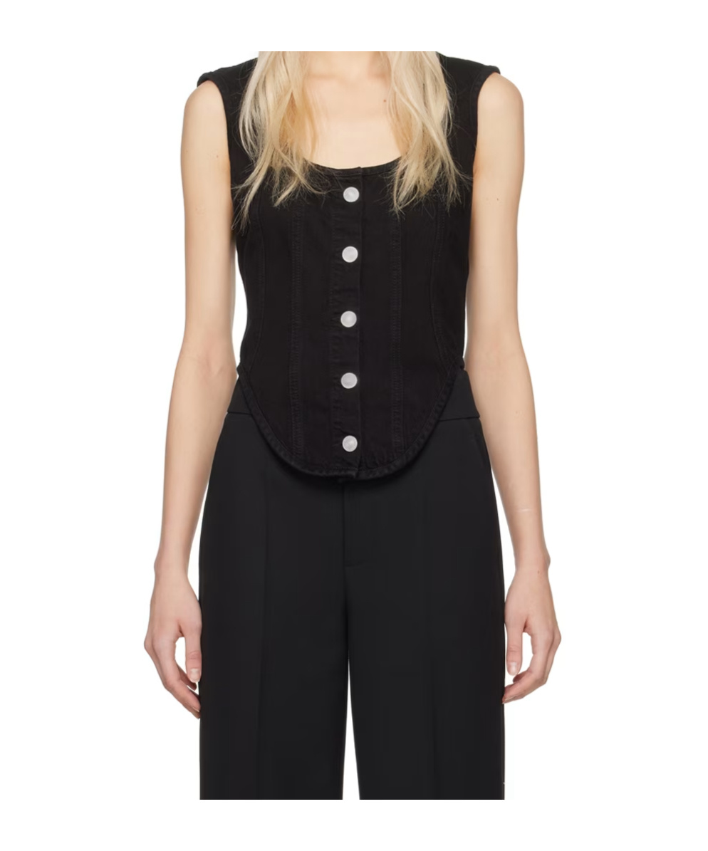 Frame Asymmetric Hem Vest In Black