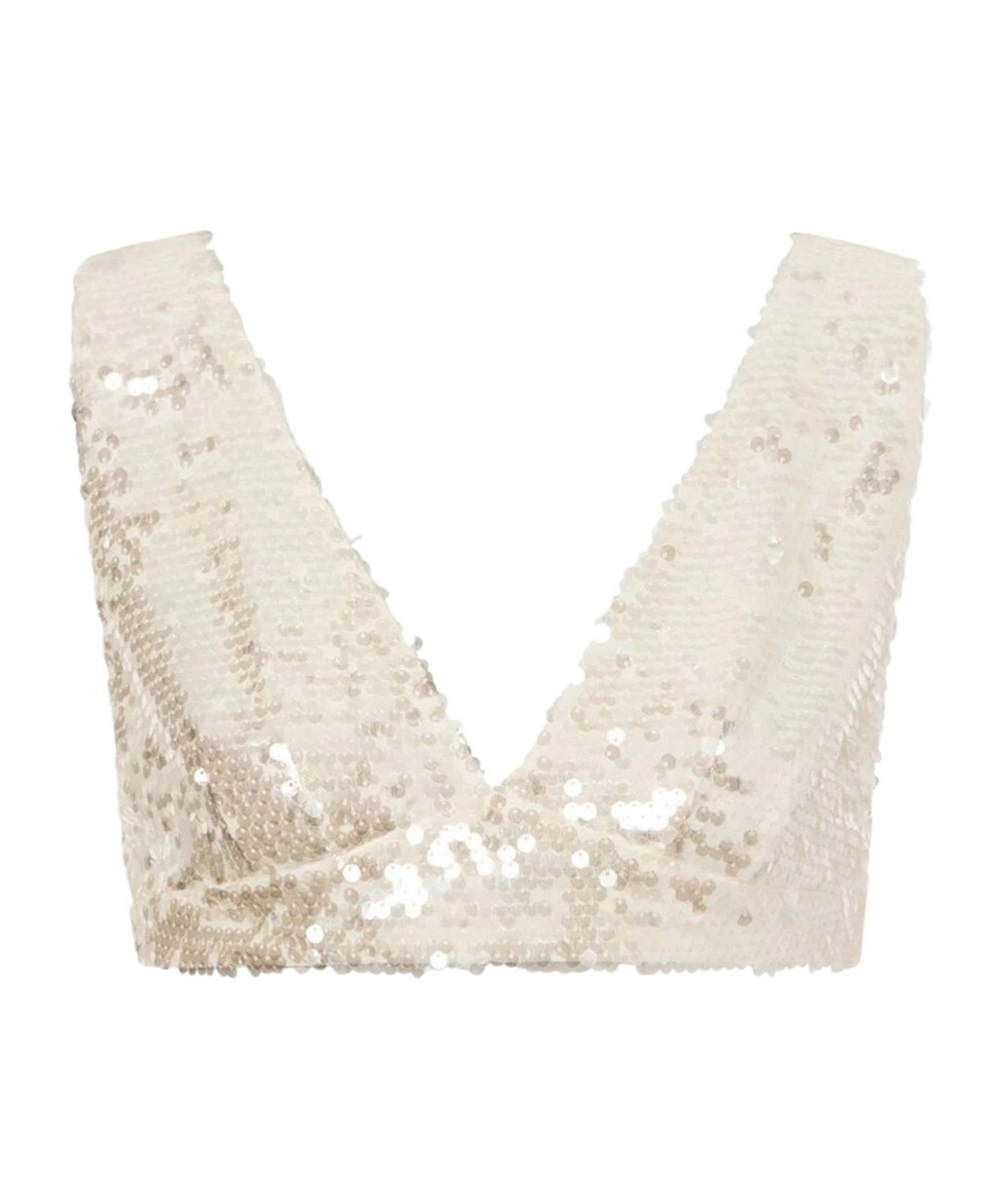 Philosophy Di Lorenzo Serafini Ivory All-over Paillettes Sleeveless Top