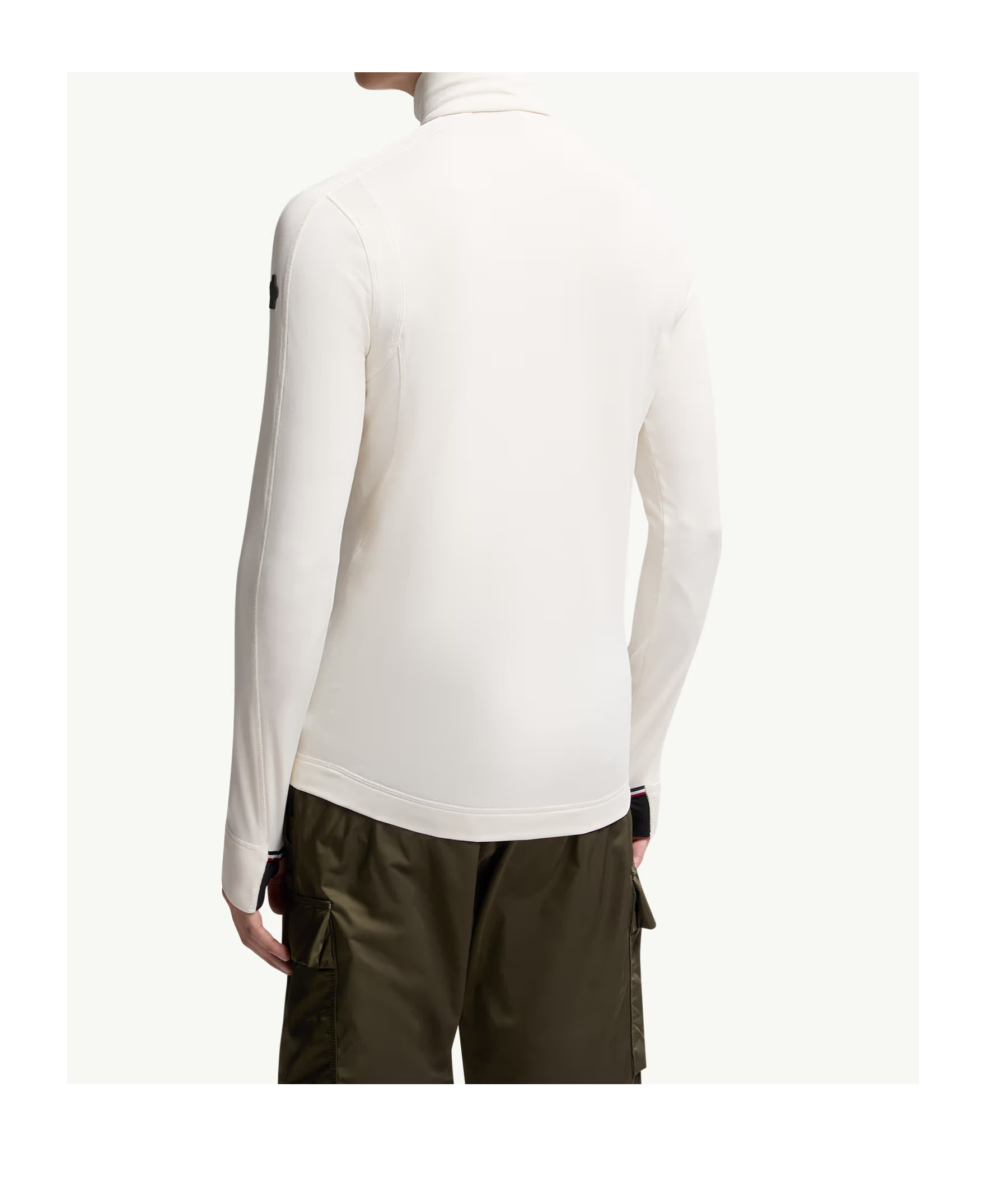 Moncler Polartec Half Zip Sweatshirt In White
