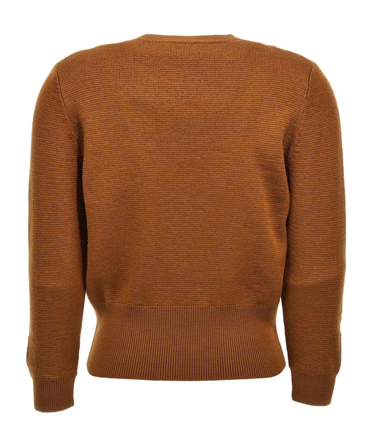 Prada Tobacco-coloured Sweater With Argyle Pattern Women In Brown