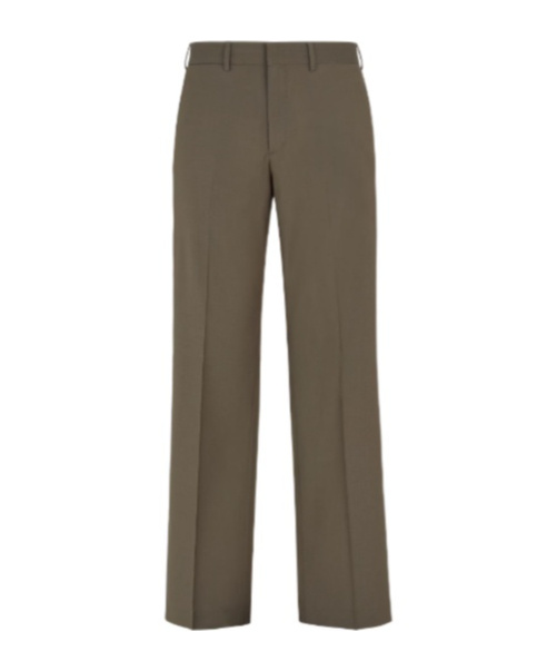 Fendi Green Wool Trousers In Green