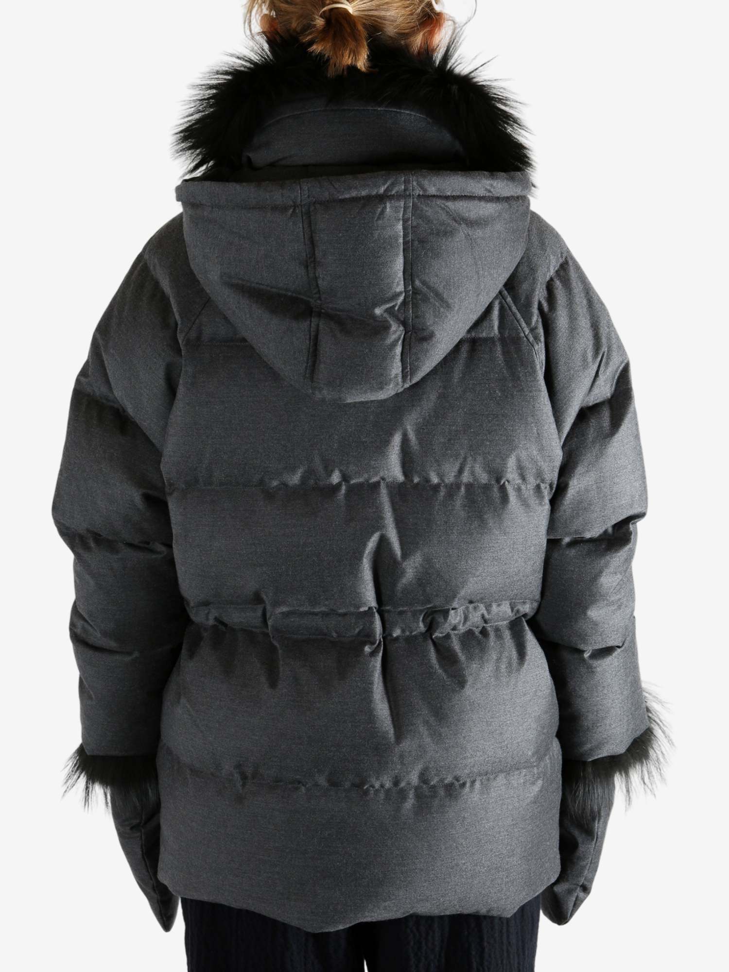 Yves Salomon Long-sleeved Down Jacket In Black