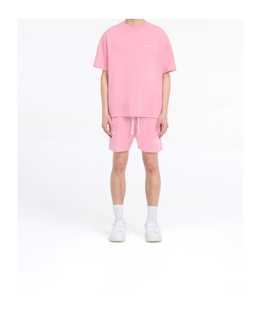 Represent Club Owners Mesh Texture Pink Shorts In Pink