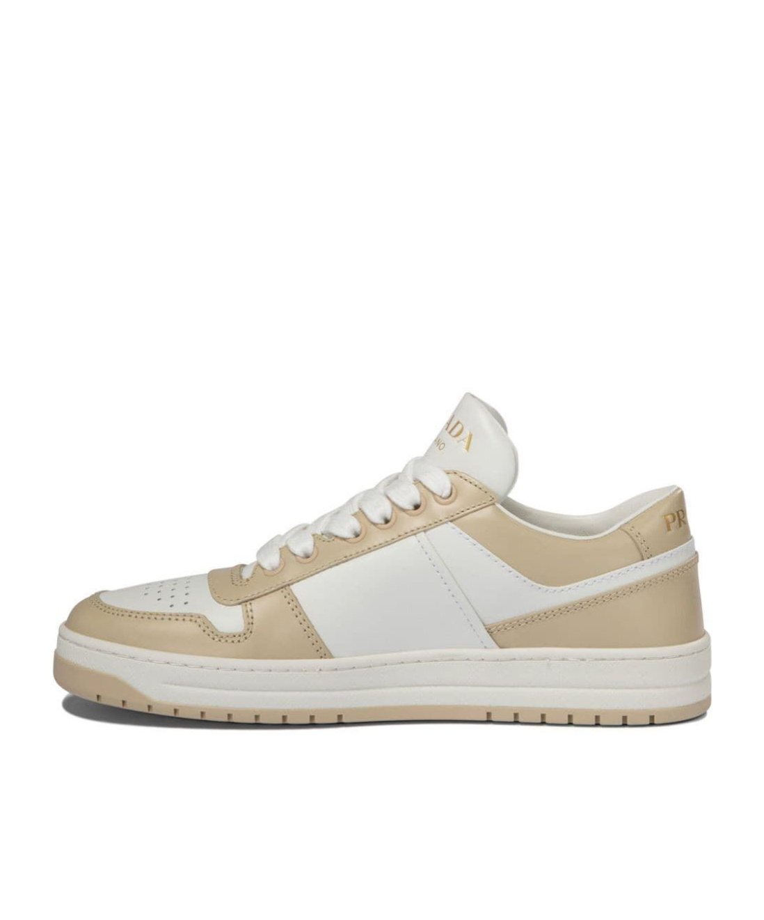 Prada Women Downtown Two-tone Sneakers In Nude