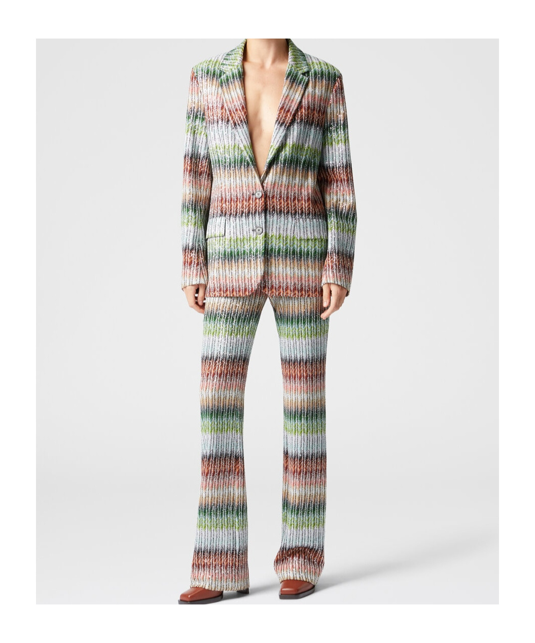 Shop Missoni Zigzag-woven Blazer In Multicolor