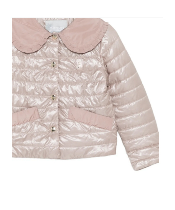 Herno Ruffled Quilted Jacket In Nude