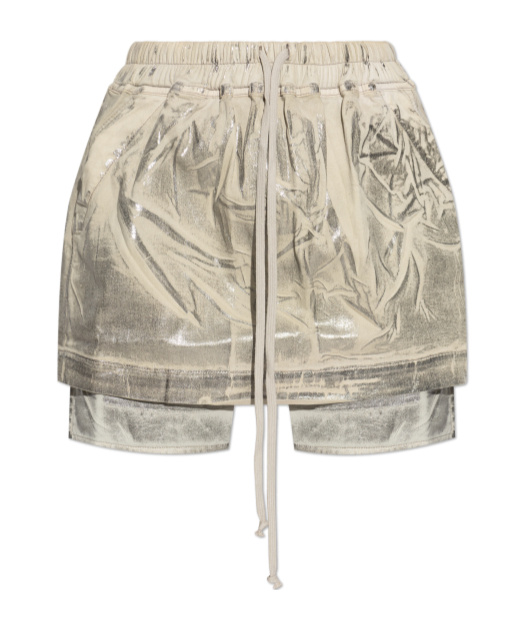 Rick Owens Drkshdw Metallic-effect Layered Skirt In Neutral