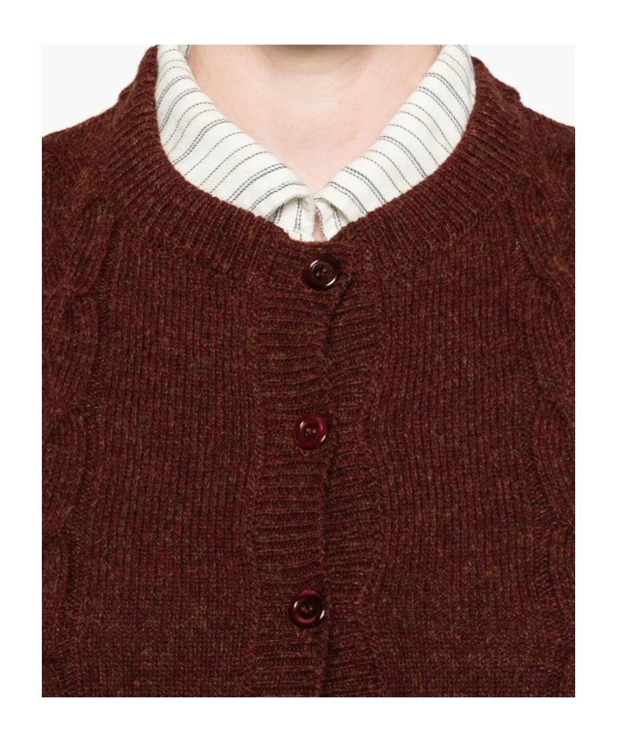 Apc Cable Knit Sleeveless Jumper And Buttons In Brown