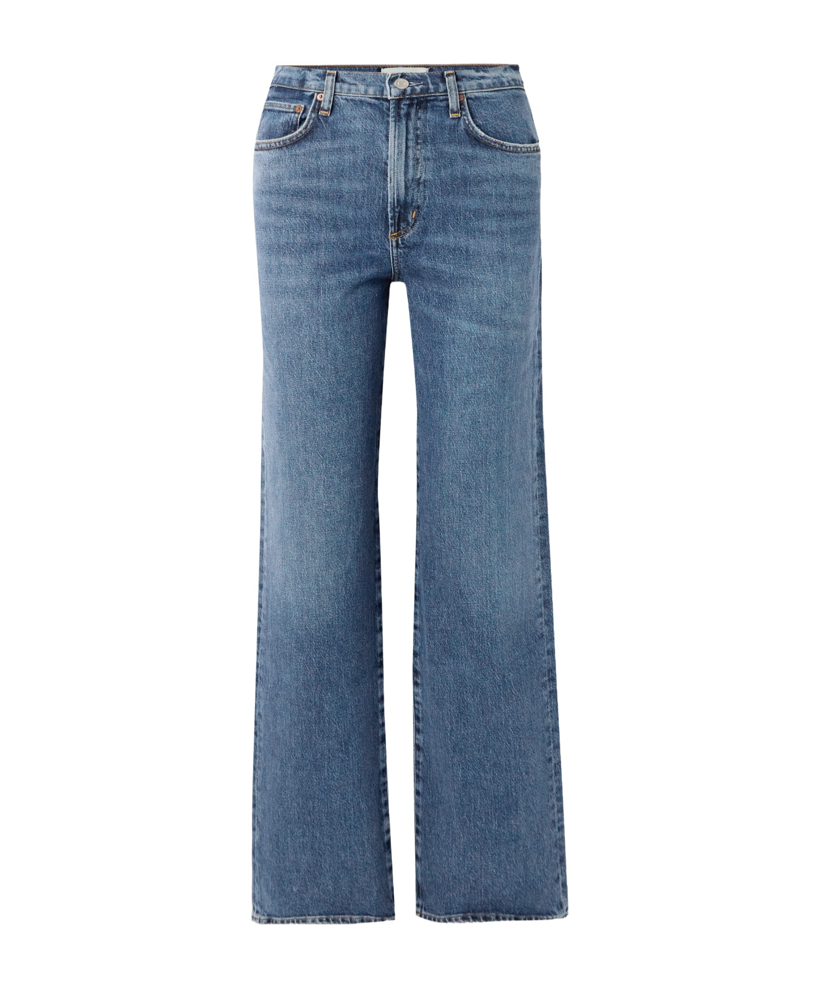 Agolde High Waist Straight Jeans In Blue