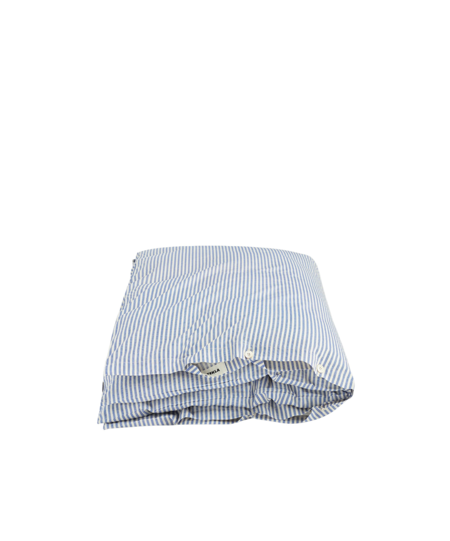 Tekla Striped Percale Duvet Cover In Blue