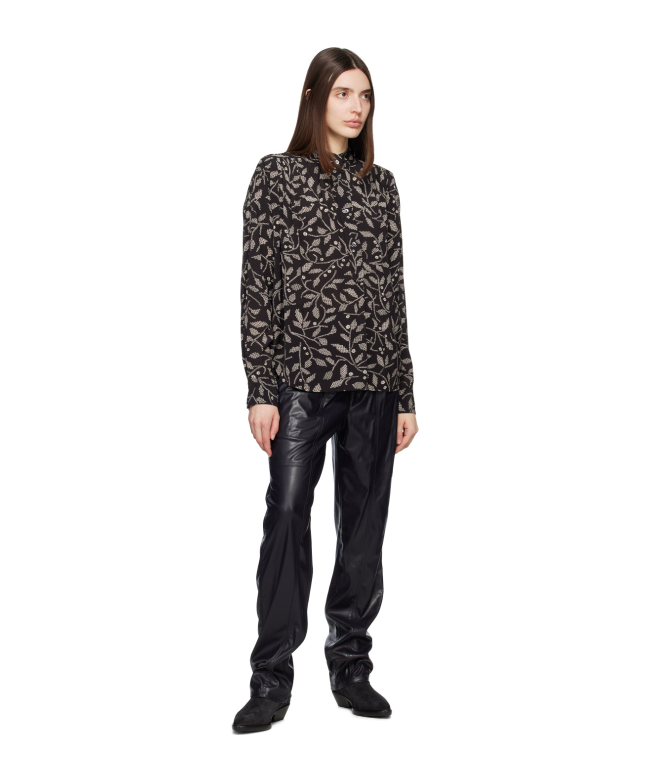 ISABEL MARANT ÉTOILE FAUX-LEATHER STRAIGHT TROUSERS