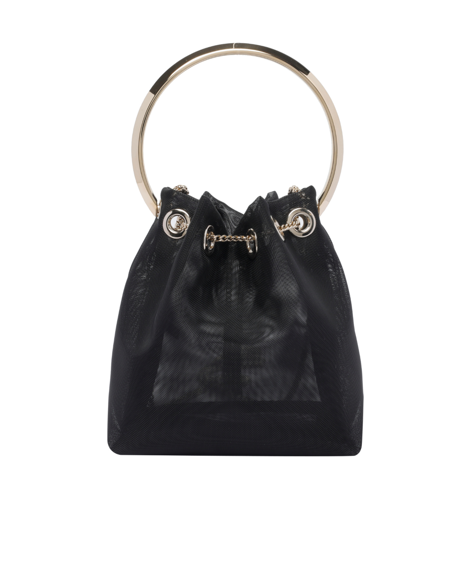 Jimmy Choo Mesh Bon Bon Top-handle Bag In Black