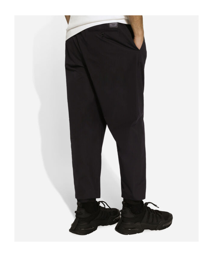 Dolce & Gabbana Drawstring-waist Cotton Track Pants In Black