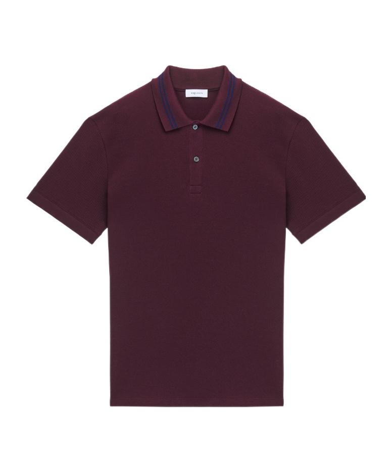 Alexander Mcqueen Men Polo Shirt With Logo On The Collar In Burgundy