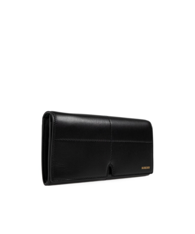 Burberry Logo-lettering Leather Wallet In Black