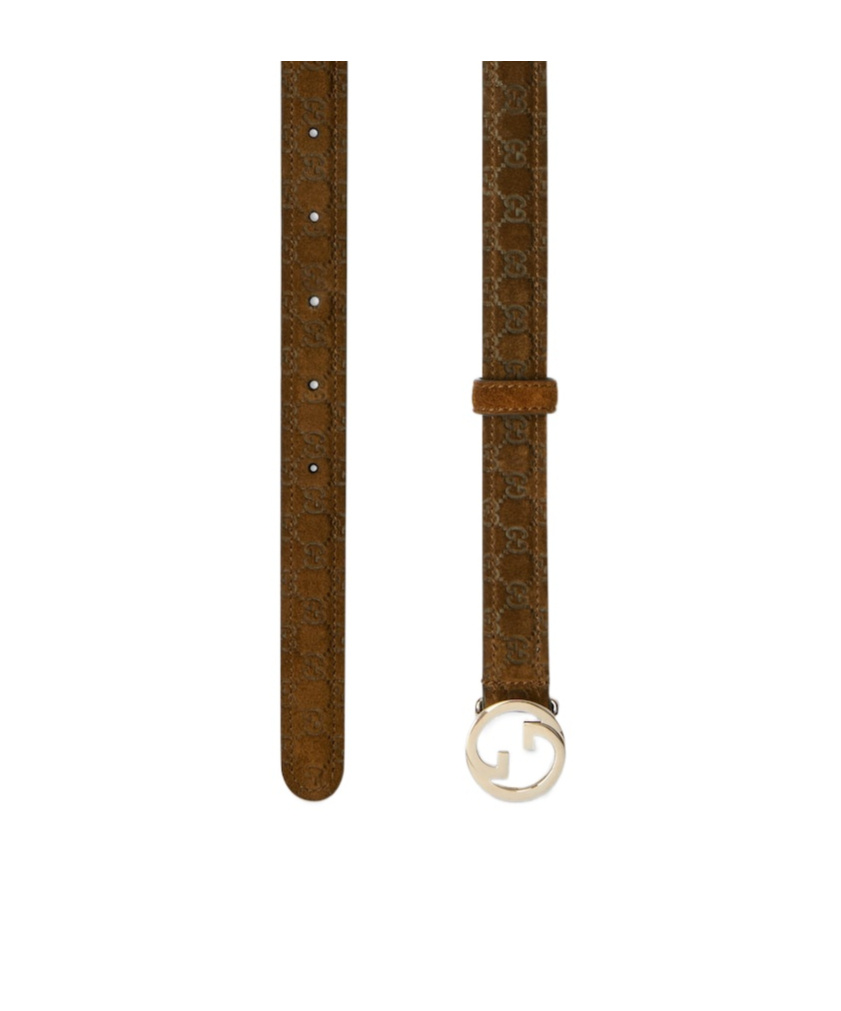 Gucci Blondie Thin Belt In Brown