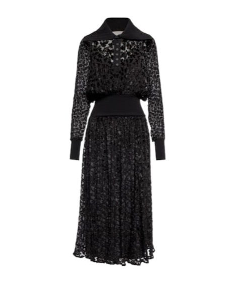Tory Burch Velvet Devoré Midi Dress In Black