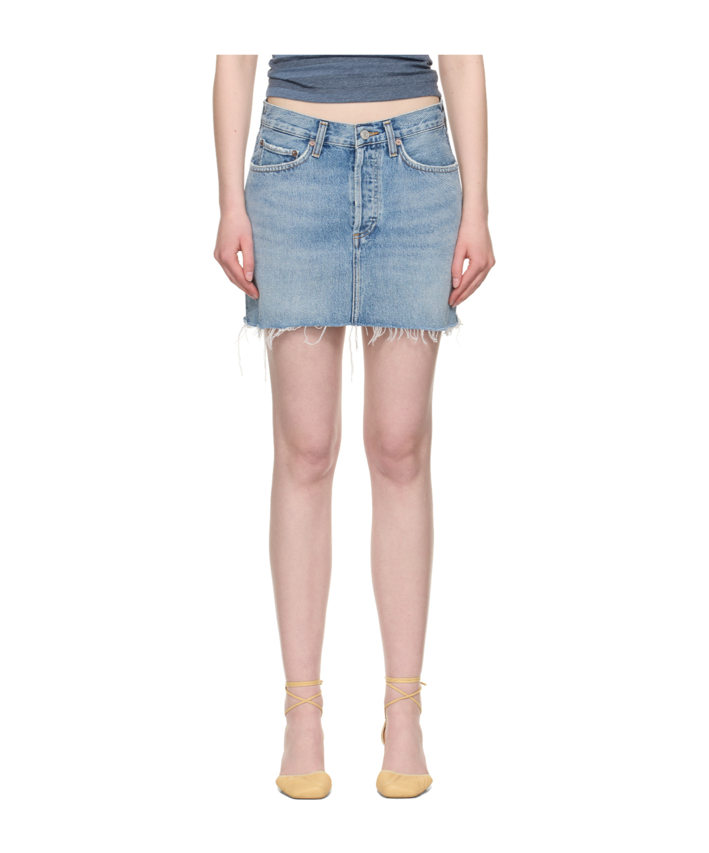 Agolde Denim Skirt With Belt Loops