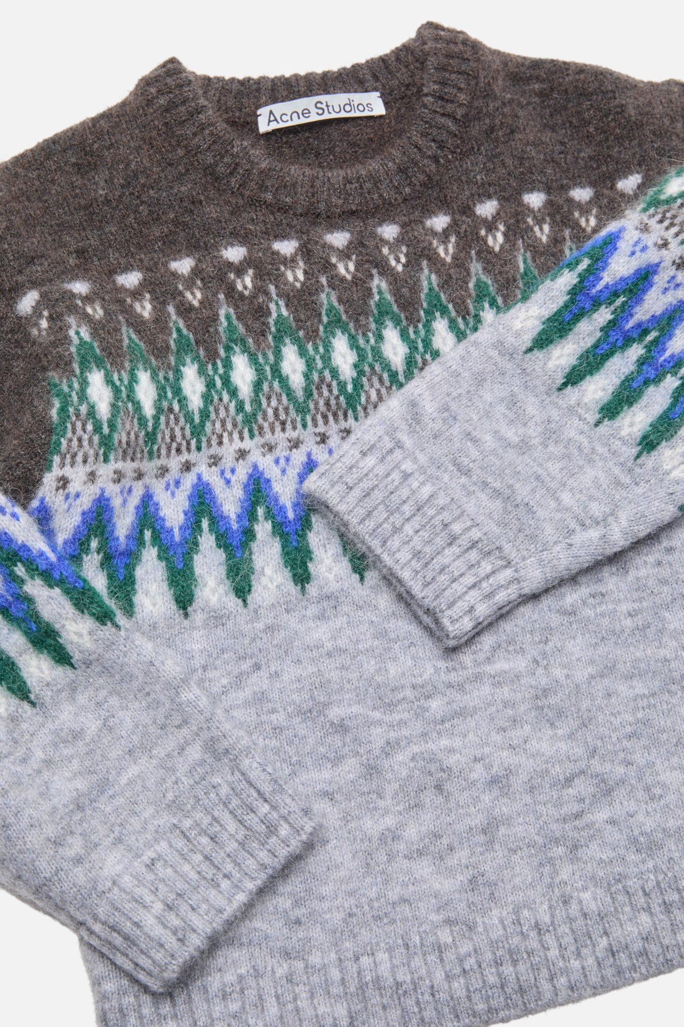 Acne Studios Fairislepattern Wool Sweater In Multi