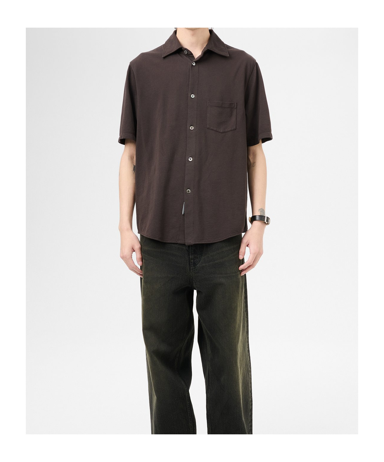 Our Legacy Lapel Short-sleeved Shirt In Black