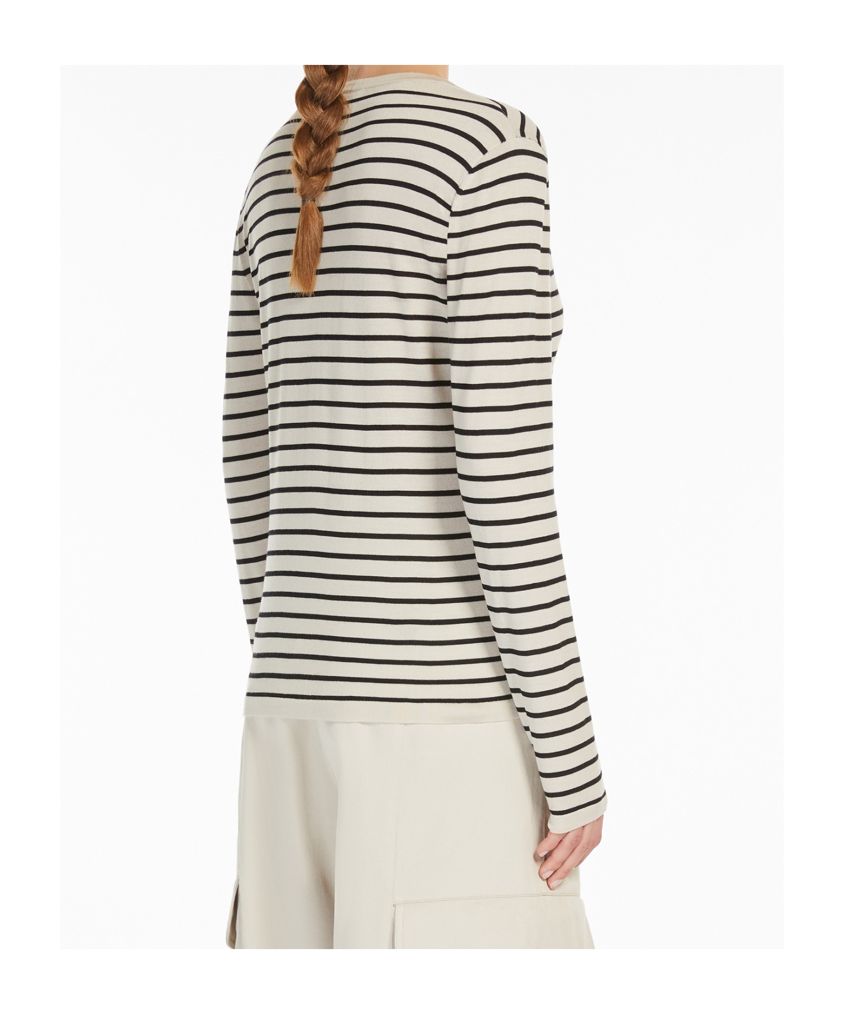 Max Mara Thin Wool Cardigan In White