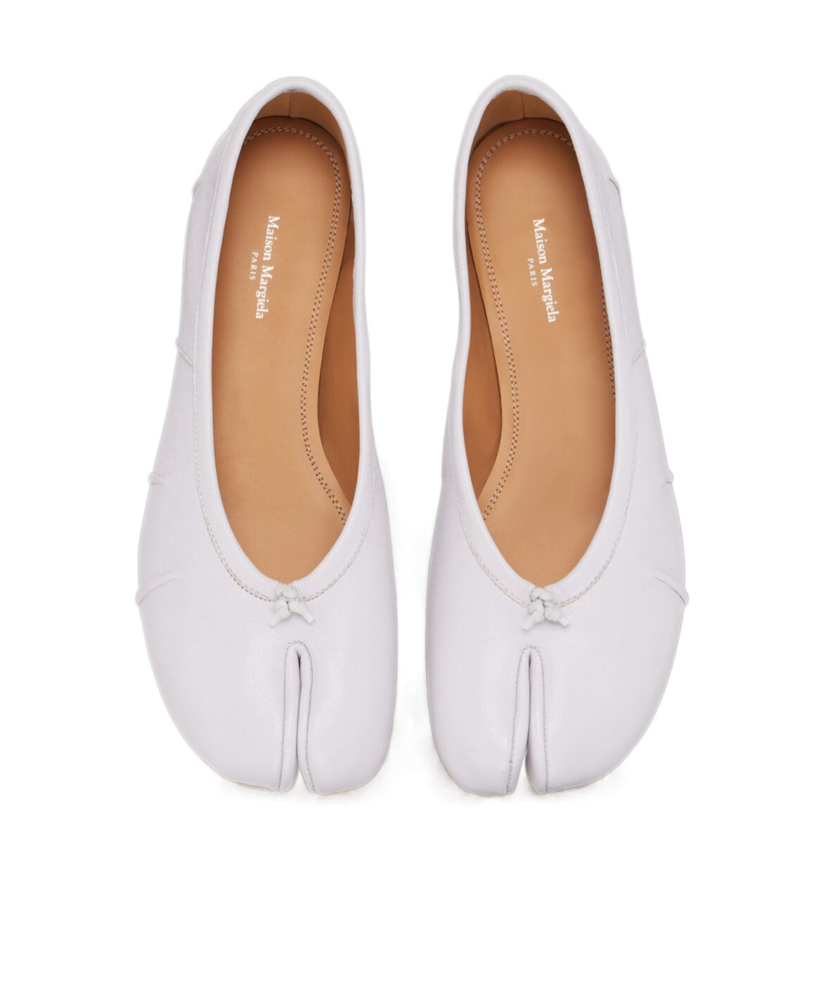Maison Margiela Purple Tabi New Ballerina Flats In White