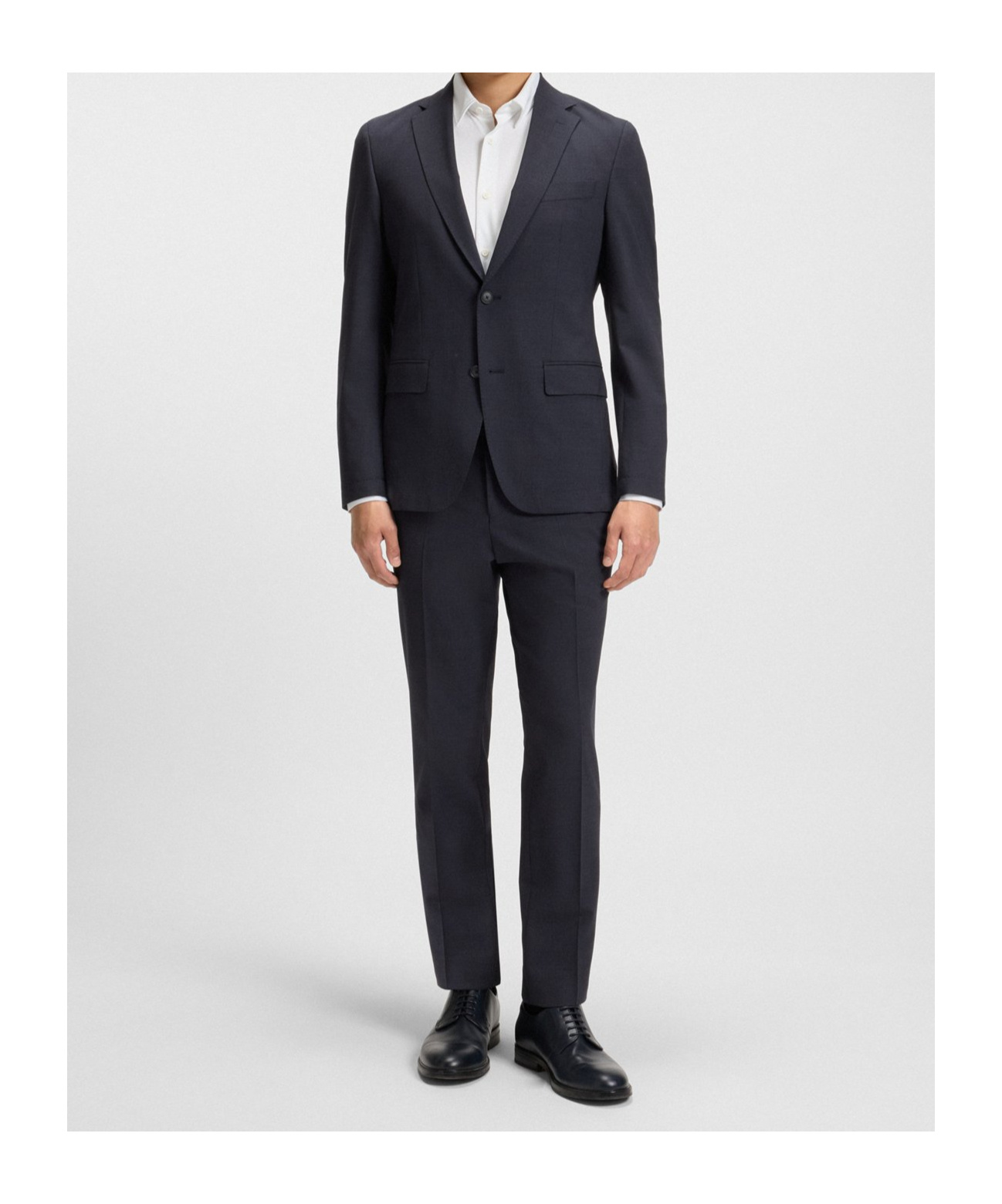 Hugo Boss Slim-fit Suit In Micro-patterned Stretch Fabric In Blue