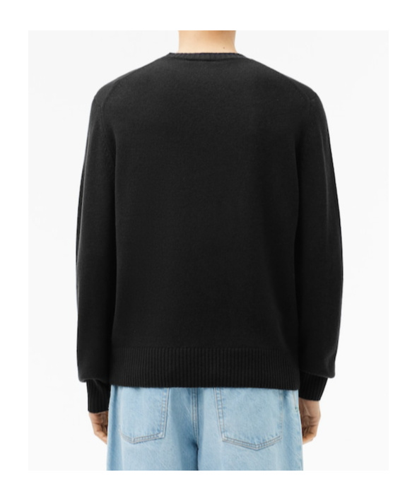 Lacoste Mens Crew Neck Fleece Sweatshirt In Black