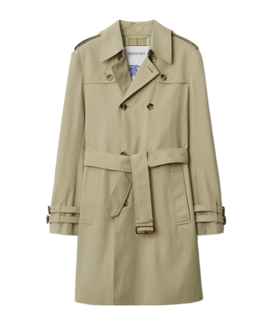 Burberry Midlength Gabardine Trench Coat In Nude