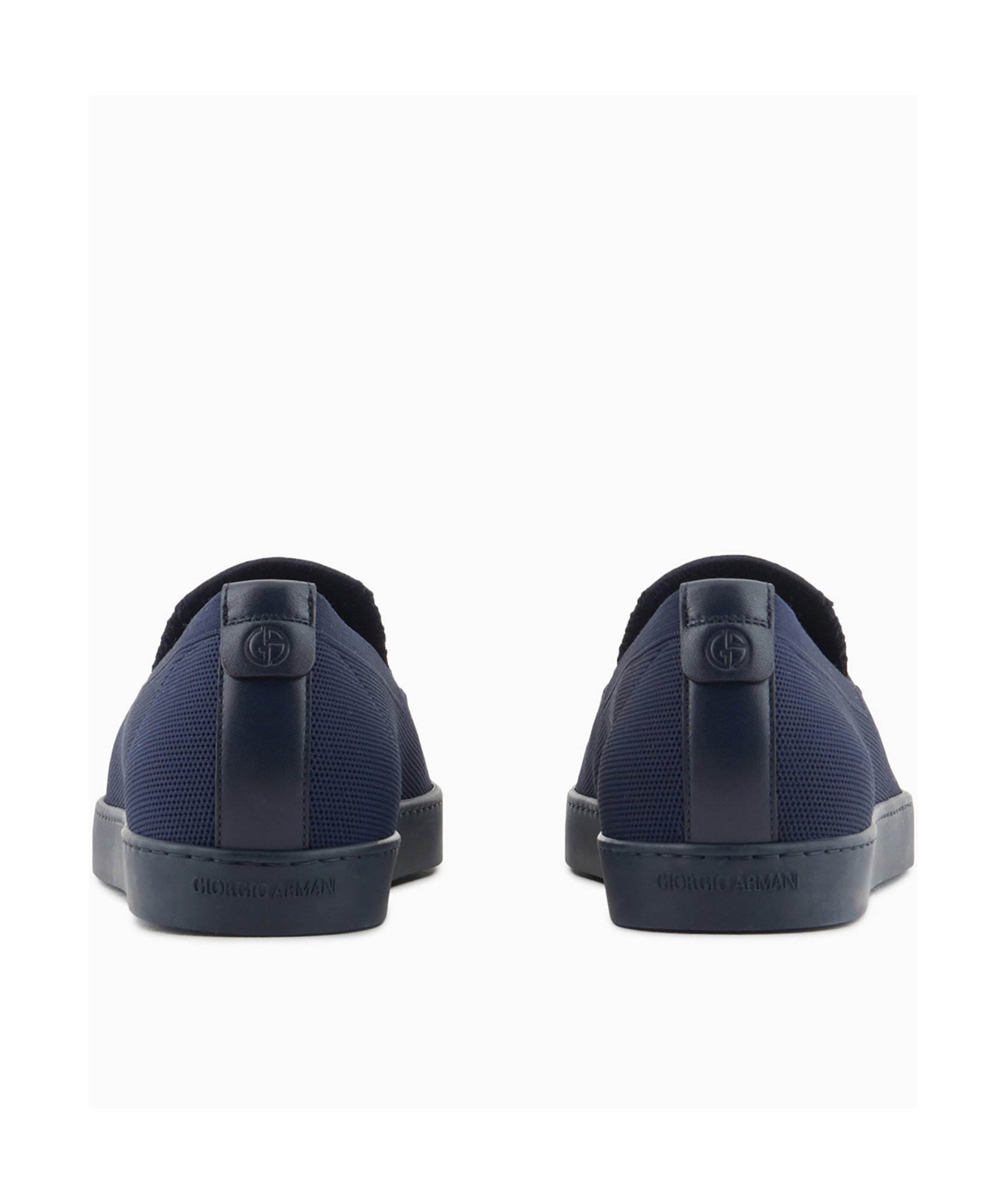 Giorgio Armani Asv Chevron Jacquard Slip-ons In Black